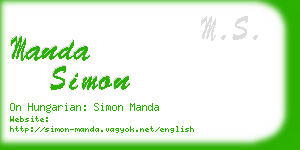 manda simon business card